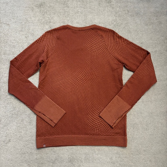 Lululemon Rest Less Long Sleeve Pullover Grid Warp Date Brown Desert Sun - Picture 4 of 7